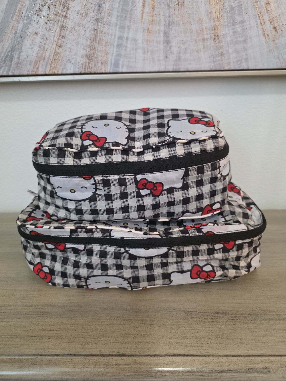 Baggu Hello Kitty Black & White Checked Packing Cubes